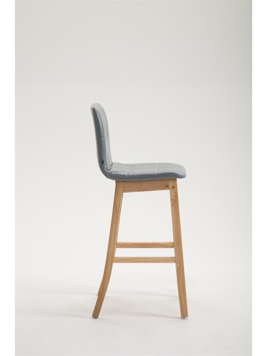 Scaun de bar Bregenz imitatie piele Natura,, gri