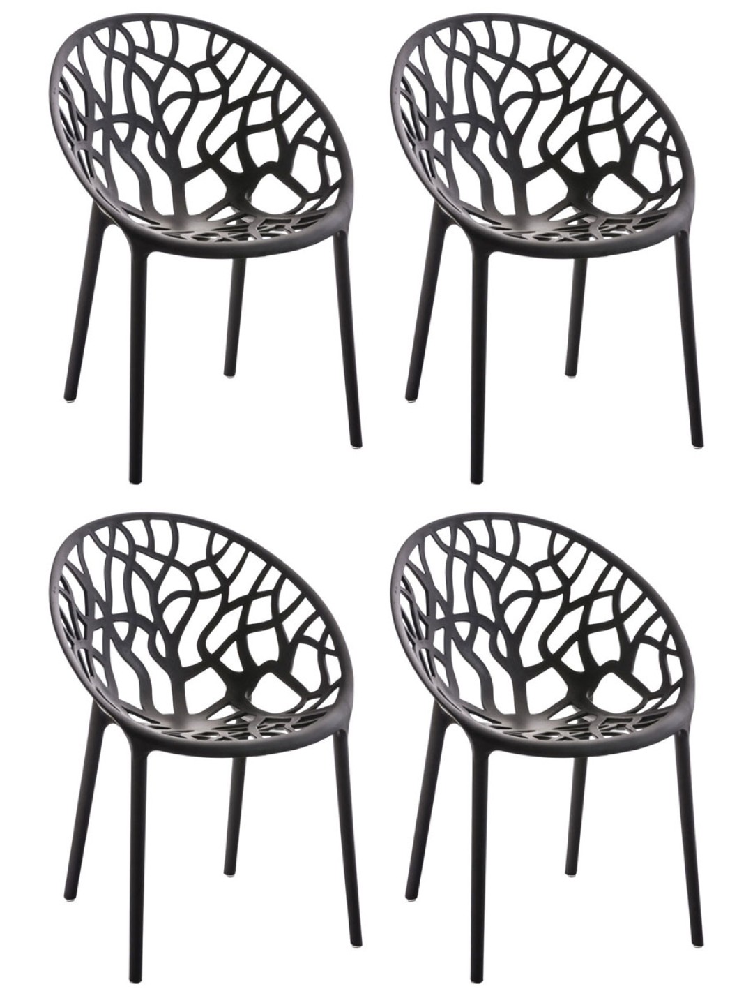 Set 4 scaune Hope, negru