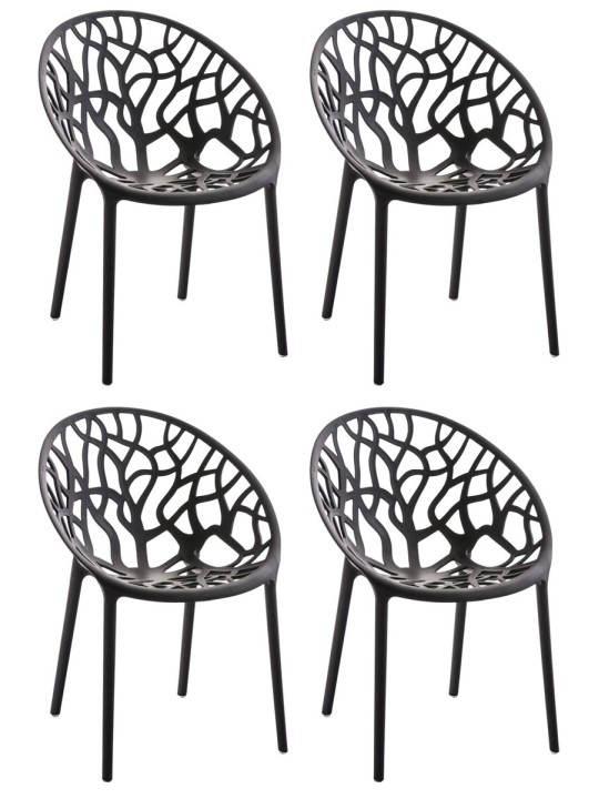 Set 4 scaune Hope, negru