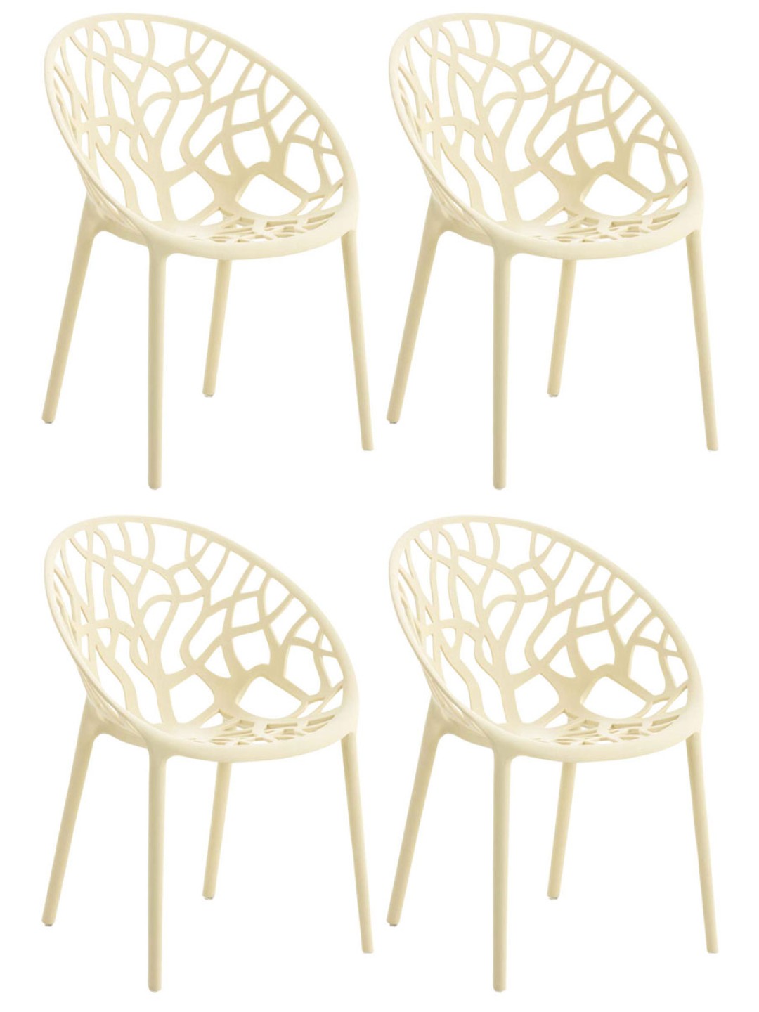 Set 4 scaune Hope, crem