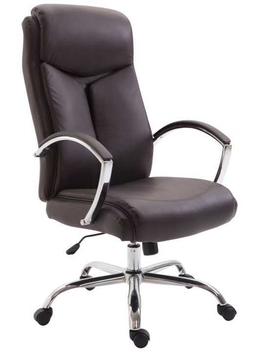 Scaun de birou Vaud imitatie piele, maro