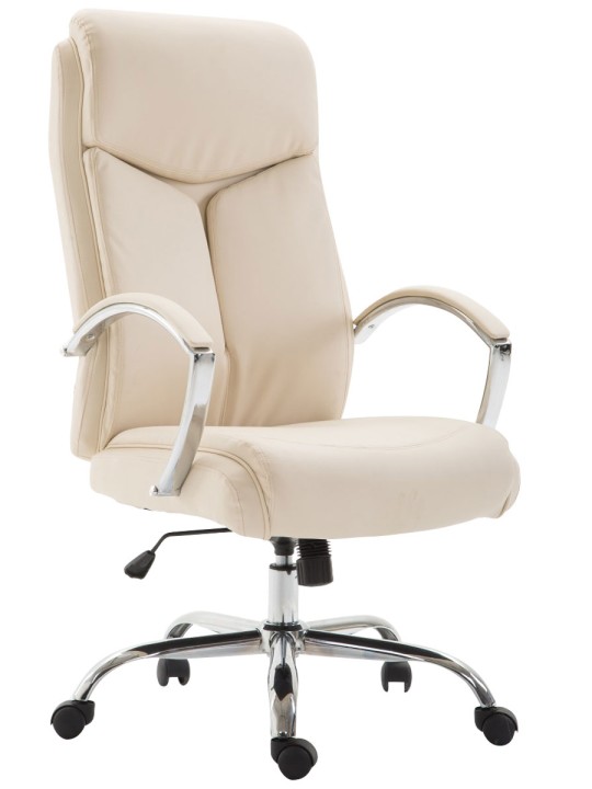 Scaun de birou Vaud imitatie piele, crem