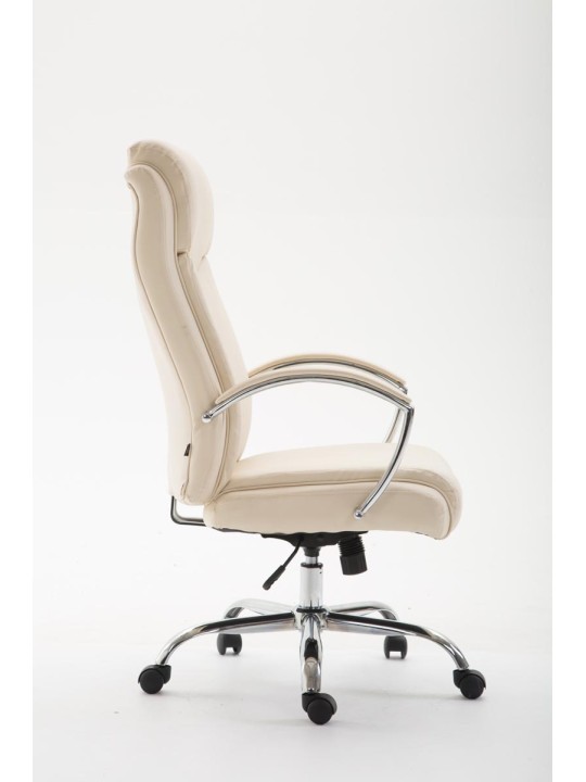 Scaun de birou Vaud imitatie piele, crem