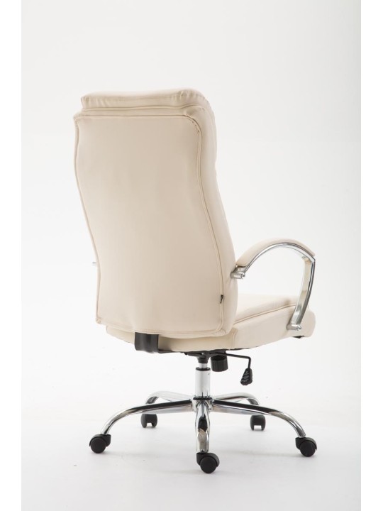 Scaun de birou Vaud imitatie piele, crem