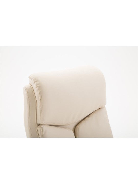 Scaun de birou Vaud imitatie piele, crem