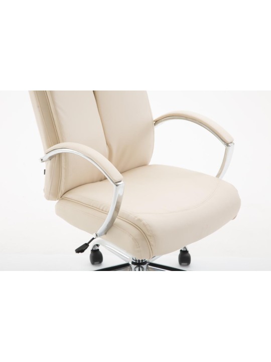 Scaun de birou Vaud imitatie piele, crem