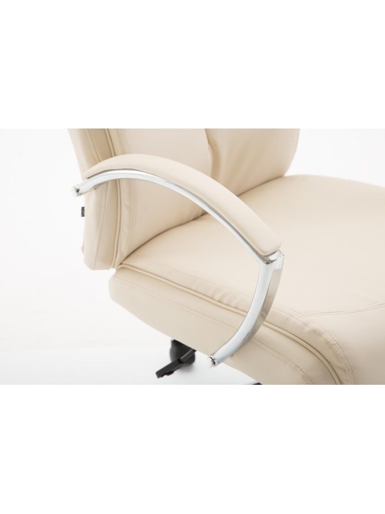 Scaun de birou Vaud imitatie piele, crem