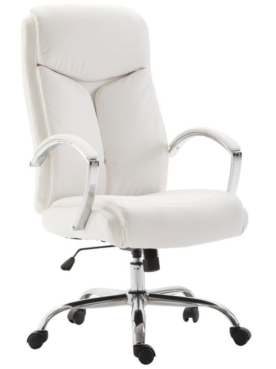Scaun de birou Vaud imitatie piele, alb