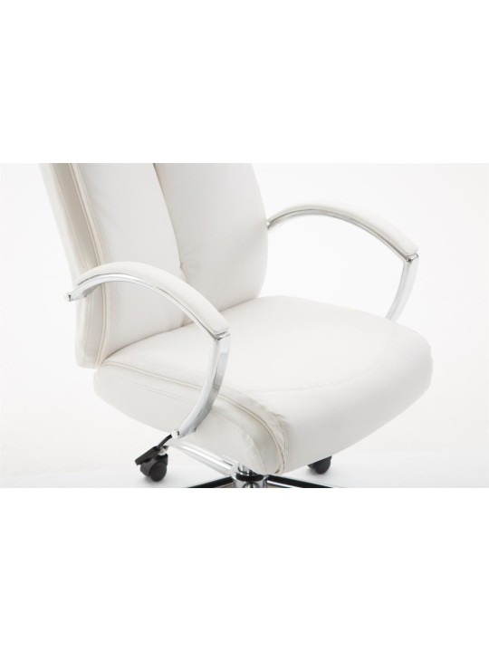 Scaun de birou Vaud imitatie piele, alb