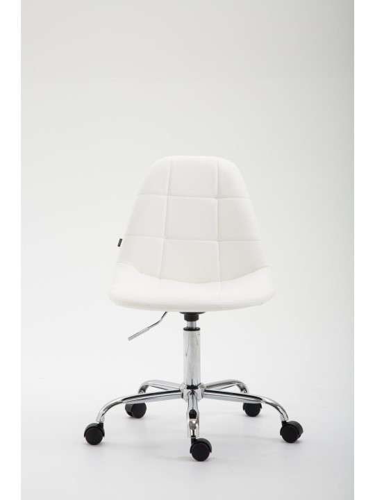 Scaun de birou Reims imitatie piele, alb