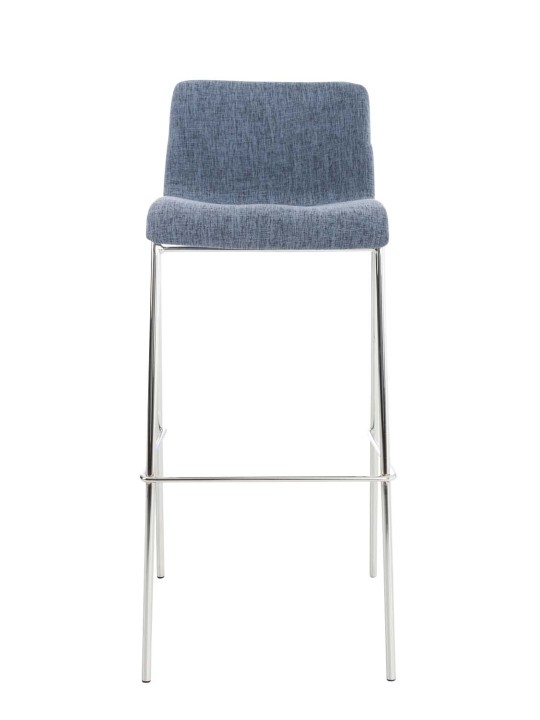 Scaun de bar țesătură Hoover cadru de 4 picioare cromat, albastru