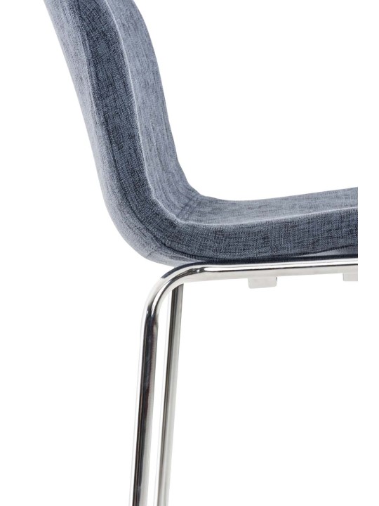 Scaun de bar țesătură Hoover cadru de 4 picioare cromat, albastru