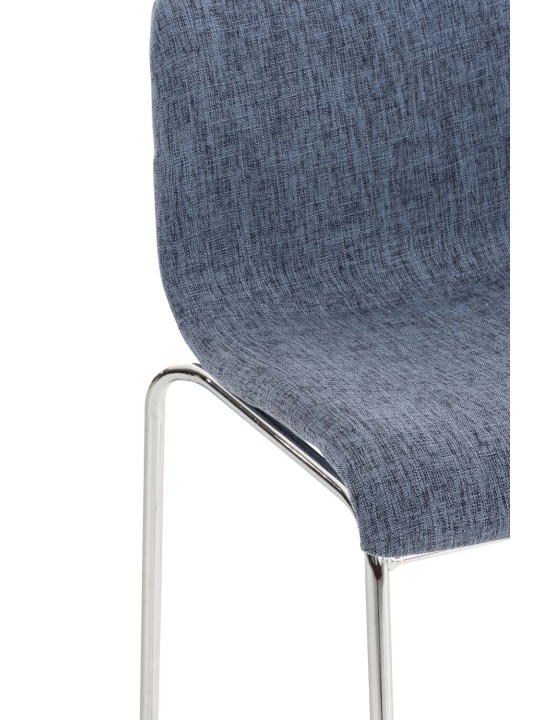 Scaun de bar țesătură Hoover cadru de 4 picioare cromat, albastru