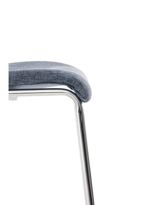 Scaun de bar țesătură Hoover cadru de 4 picioare cromat, albastru