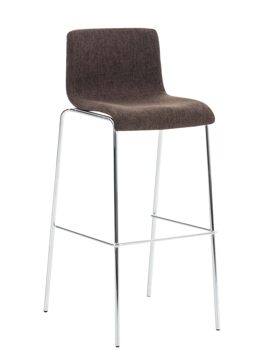 Scaun de bar țesătură Hoover cadru de 4 picioare cromat, maro
