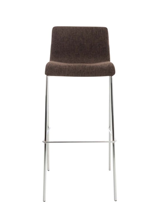 Scaun de bar țesătură Hoover cadru de 4 picioare cromat, maro