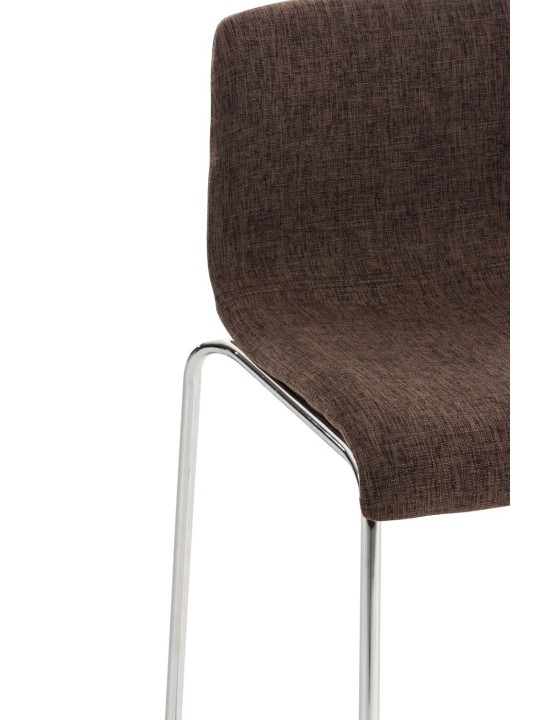 Scaun de bar țesătură Hoover cadru de 4 picioare cromat, maro
