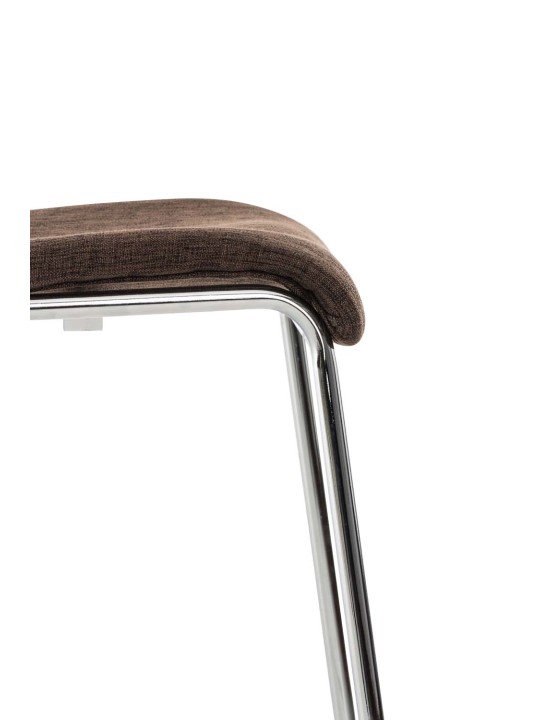 Scaun de bar țesătură Hoover cadru de 4 picioare cromat, maro