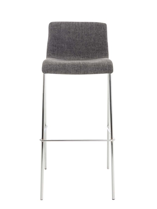 Scaun de bar țesătură Hoover cadru de 4 picioare cromat, gri deschis