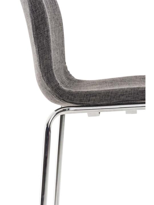 Scaun de bar țesătură Hoover cadru de 4 picioare cromat, gri deschis