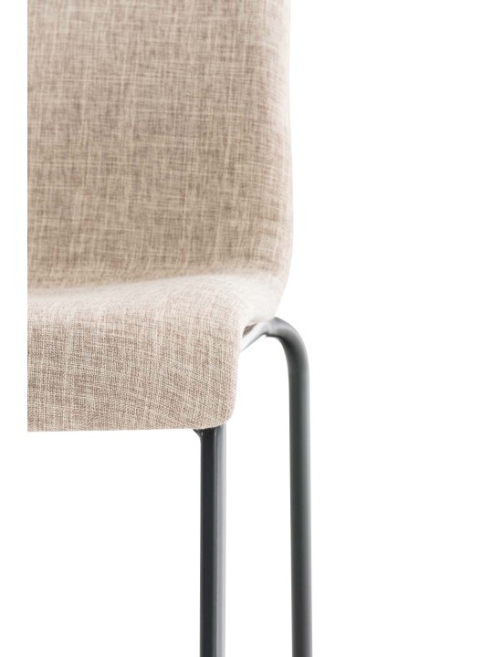 Scaun de bar din material Hoover cadru de 4 picioare, crem