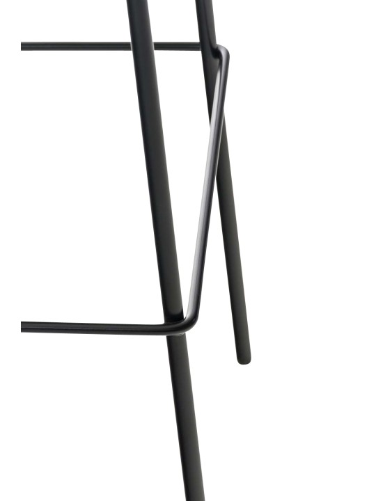 Scaun de bar din material Hoover cadru de 4 picioare, gri închis