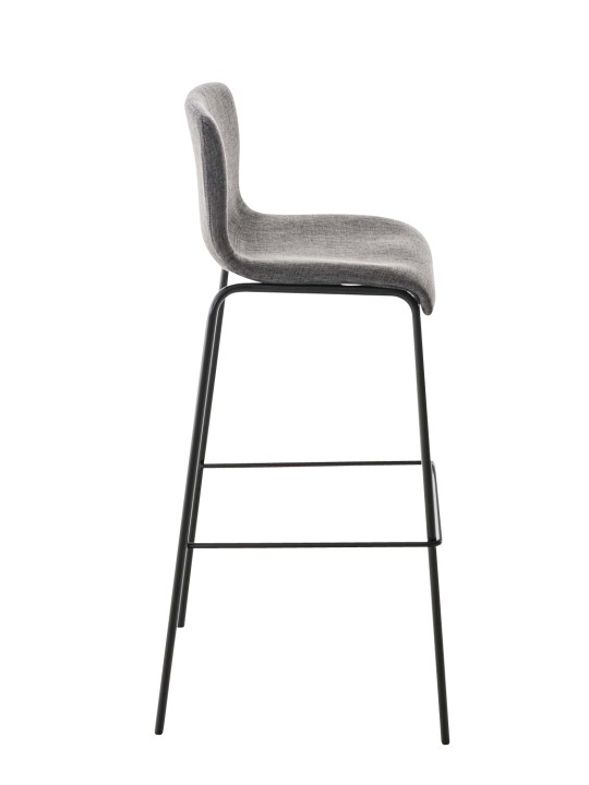 Scaun de bar din material Hoover cadru de 4 picioare, gri deschis