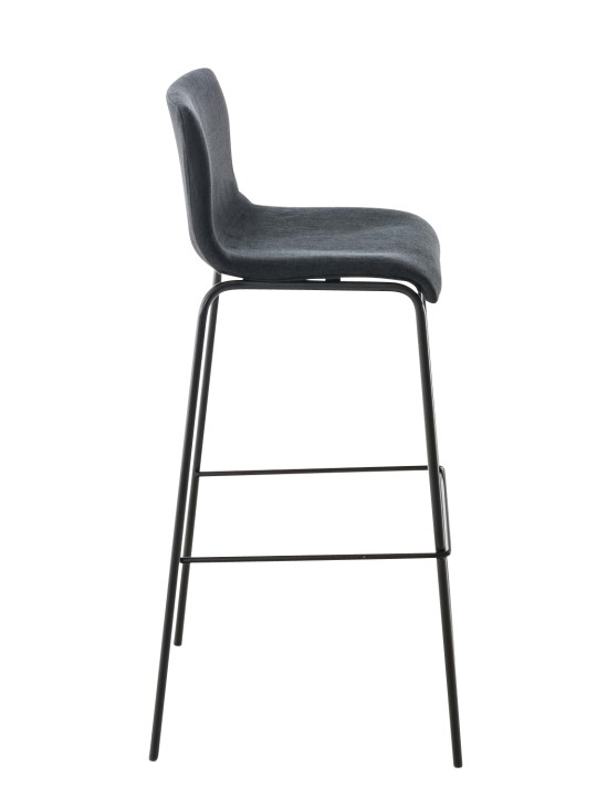 Scaun de bar din material Hoover cadru de 4 picioare, negru