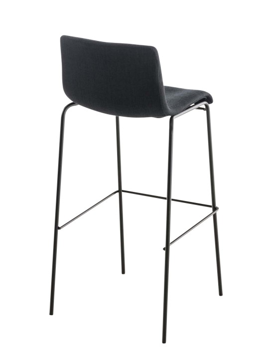 Scaun de bar din material Hoover cadru de 4 picioare, negru