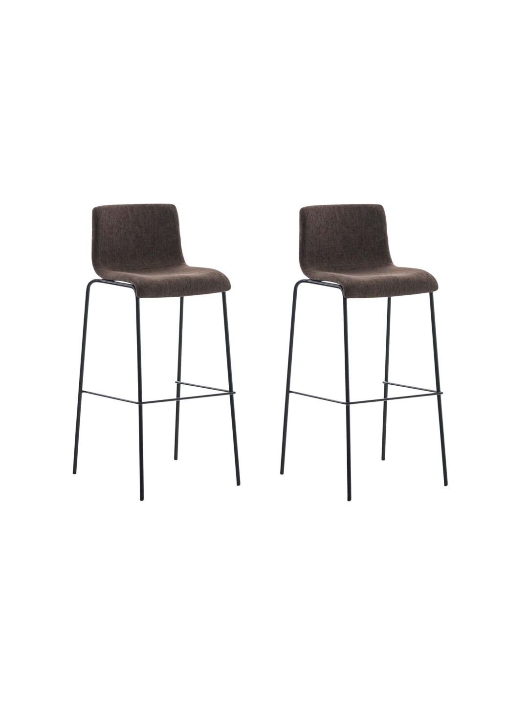 Set de 2 scaune de bar Hoover cadru de 4 picioare, maro