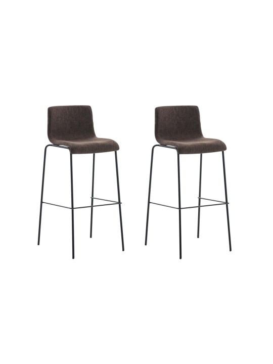 Set de 2 scaune de bar Hoover cadru de 4 picioare, maro