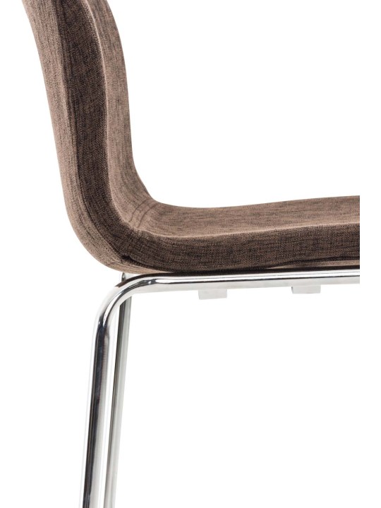 Set 2 scaune de bar din material Hoover cadru de 4 picioare cromat, maro