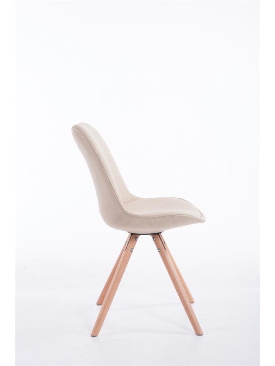 Scaun vizitator Toulouse stofa Natura rotund, crem