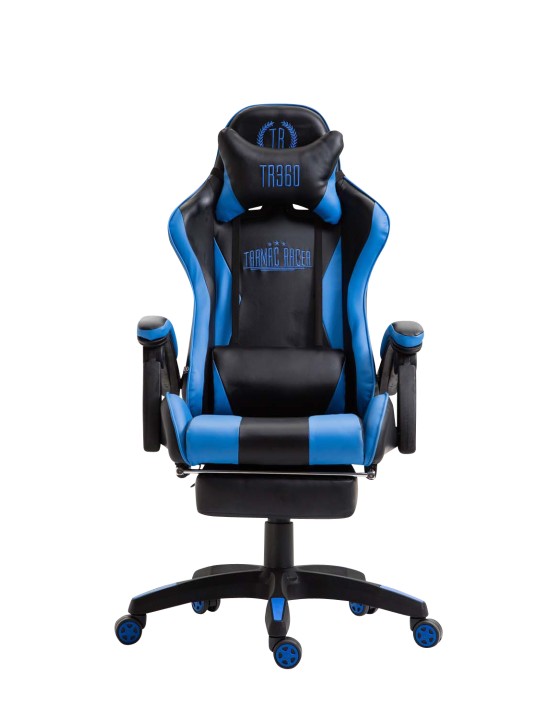 Scaun de birou Ignite imitatie de piele, negru/albastru