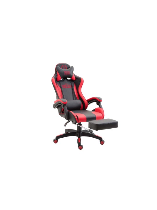 Scaun de birou Ignite imitatie de piele, negru/roșu