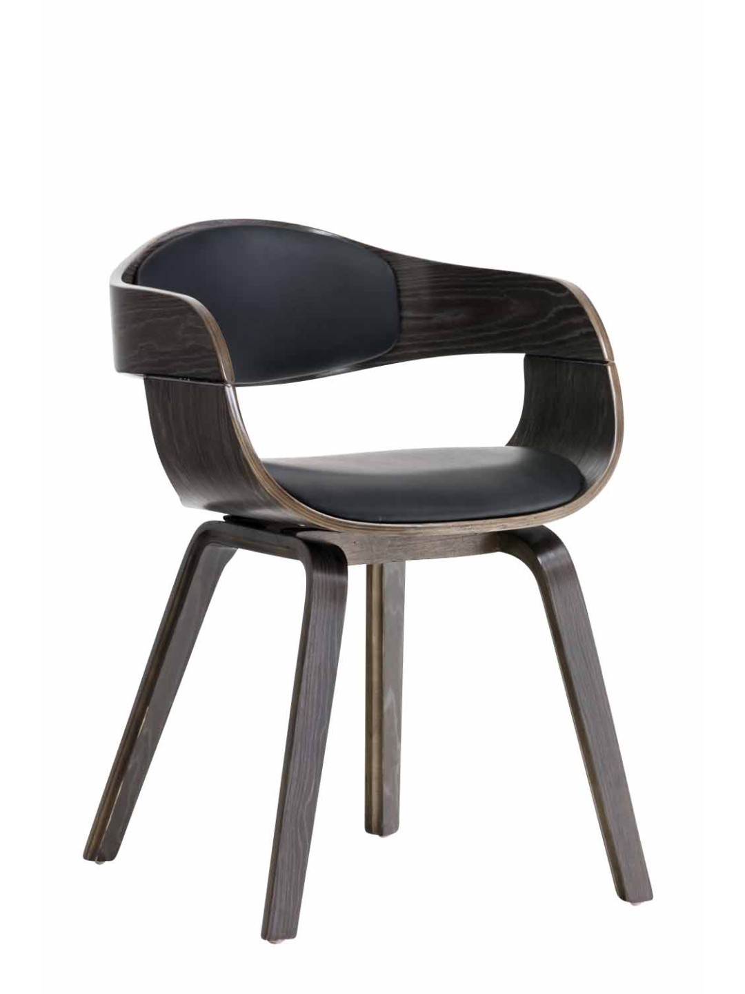 Scaun vizitator Kingston imitatie piele, negru/gri