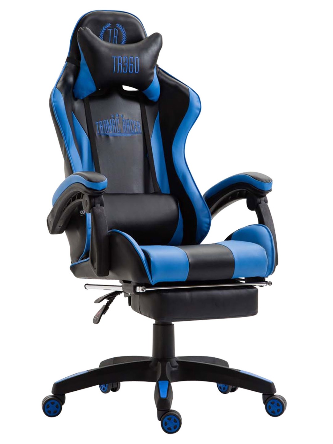 Scaun de birou Ignite imitatie de piele, negru/albastru