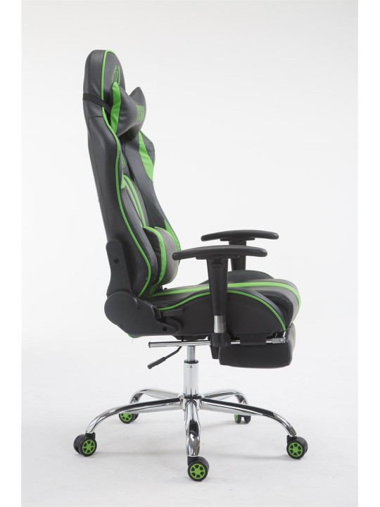 Scaun de birou Racing Limit V2 din piele artificiala cu suport pentru picioare, negru/verde