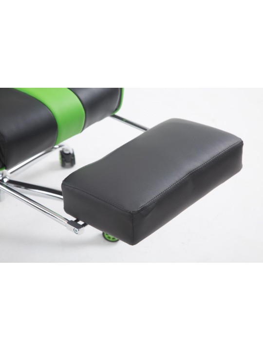 Scaun de birou Racing Limit V2 din piele artificiala cu suport pentru picioare, negru/verde
