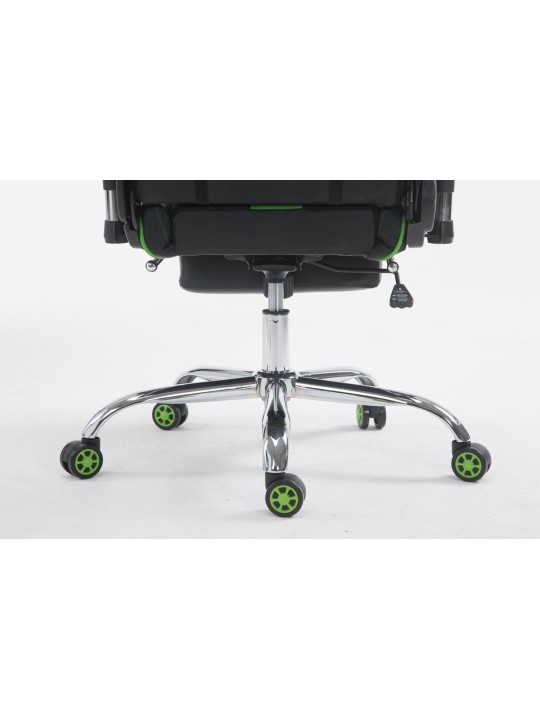 Scaun de birou Racing Limit V2 din piele artificiala cu suport pentru picioare, negru/verde