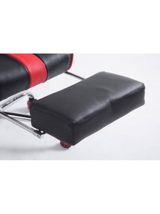 Scaun de birou Racing Limit V2 din piele artificiala cu suport pentru picioare, negru/roșu