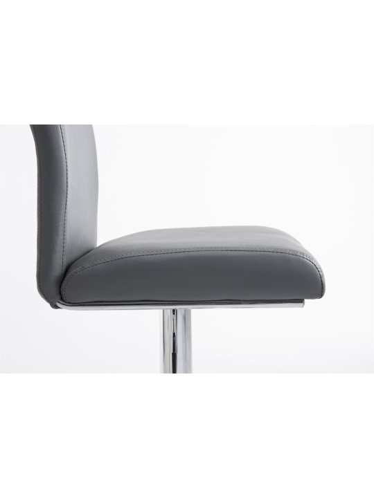 Set 2 scaune de bar Cologne imitatie piele crom, gri