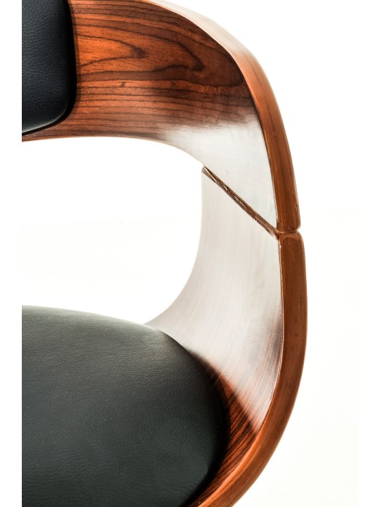 Set 2 scaune de bar Kingston C imitatie piele, nuc/negru Set 2 scaune de bar Kingston C imitatie piele, nuc/negru