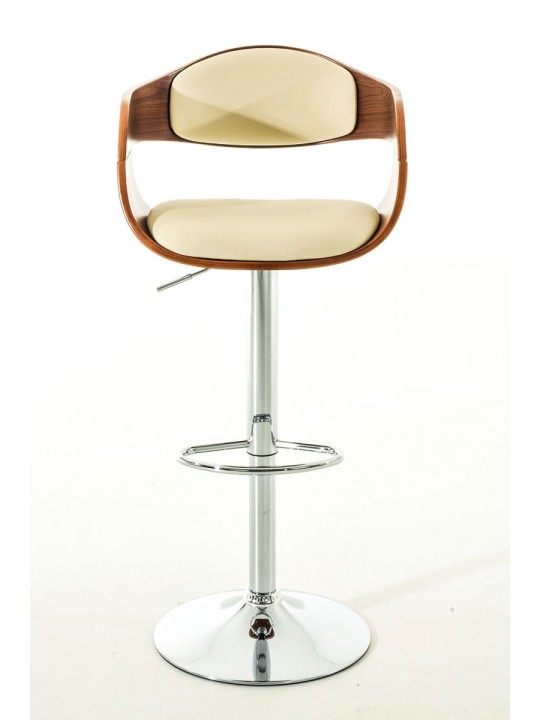 Set 2 scaune de bar Kingston C imitatie piele, nuc/crem