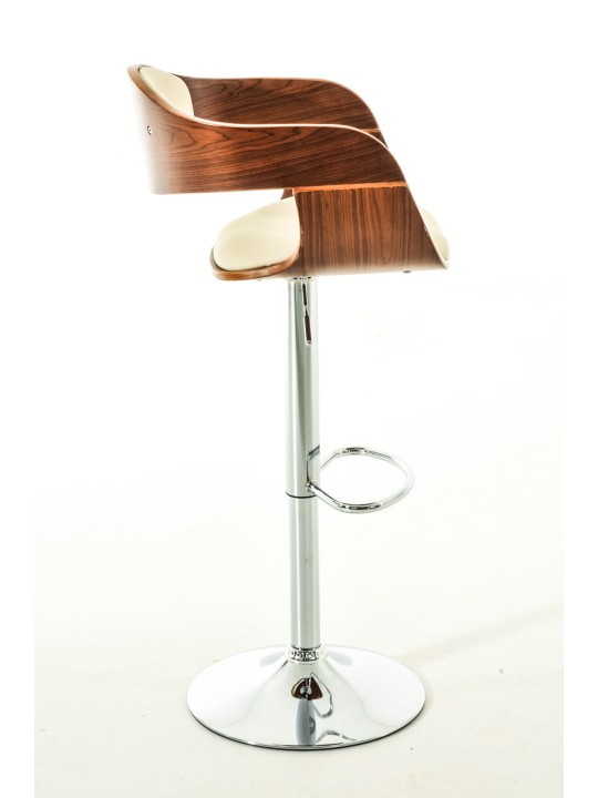 Set 2 scaune de bar Kingston C imitatie piele, nuc/crem