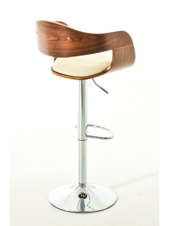 Set 2 scaune de bar Kingston C imitatie piele, nuc/crem