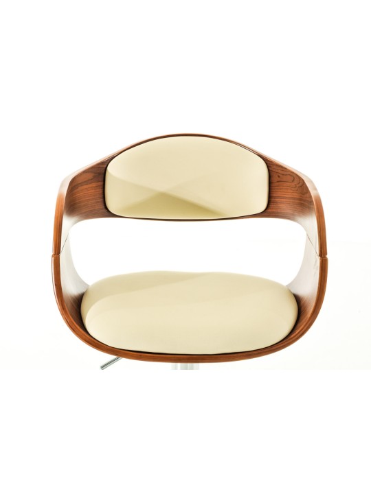 Set 2 scaune de bar Kingston C imitatie piele, nuc/crem