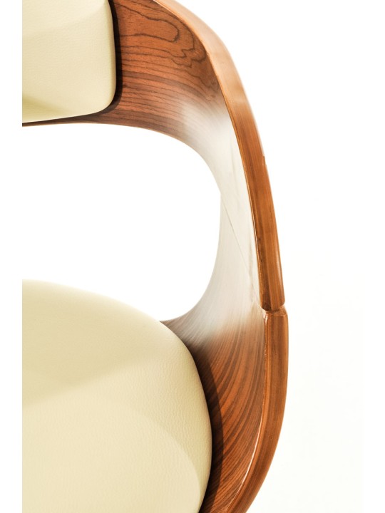 Set 2 scaune de bar Kingston C imitatie piele, nuc/crem