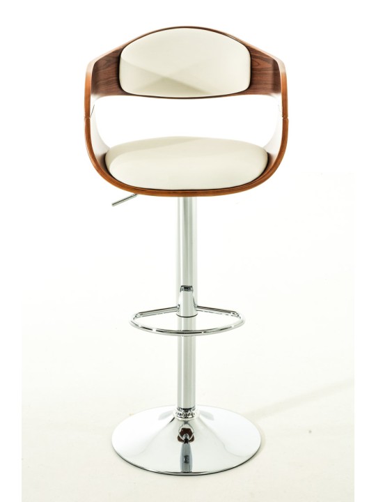 Set 2 scaune de bar Kingston C imitatie piele, nuc/alb