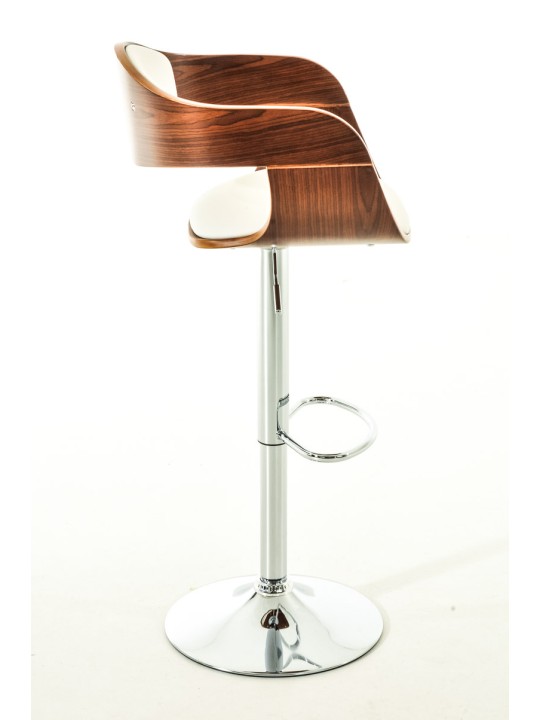 Set 2 scaune de bar Kingston C imitatie piele, nuc/alb